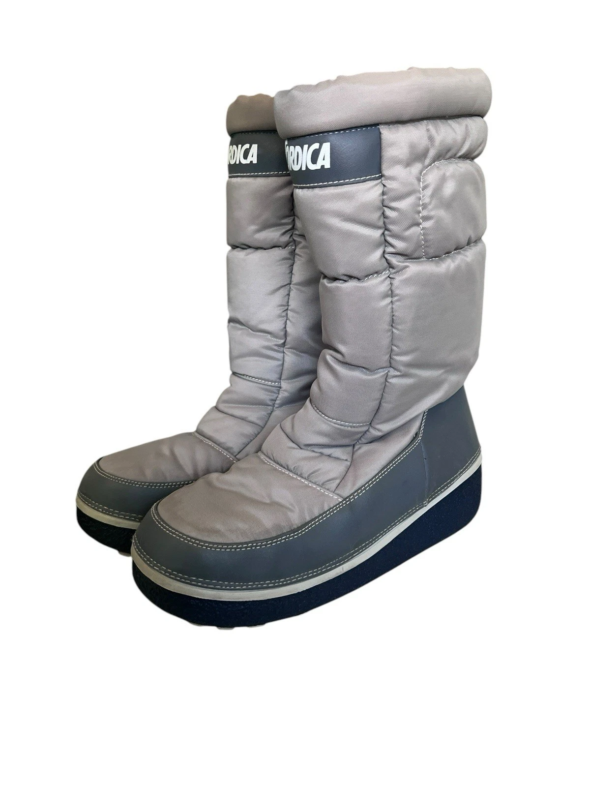 Vintage Nordica Snow Boots Men/unisex Adult Size 10-11 Eur 45-46 Gray Puffer