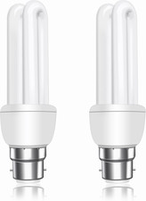 B22 Energy Saving Bulb 11W, Warm White 2700K, B22D Bayonet Cap, 2U CFL Low Energ