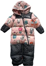 The North Face Infant Nuptse 700 Down One Piece Snowsuit/Bunting Sz 12-18 M