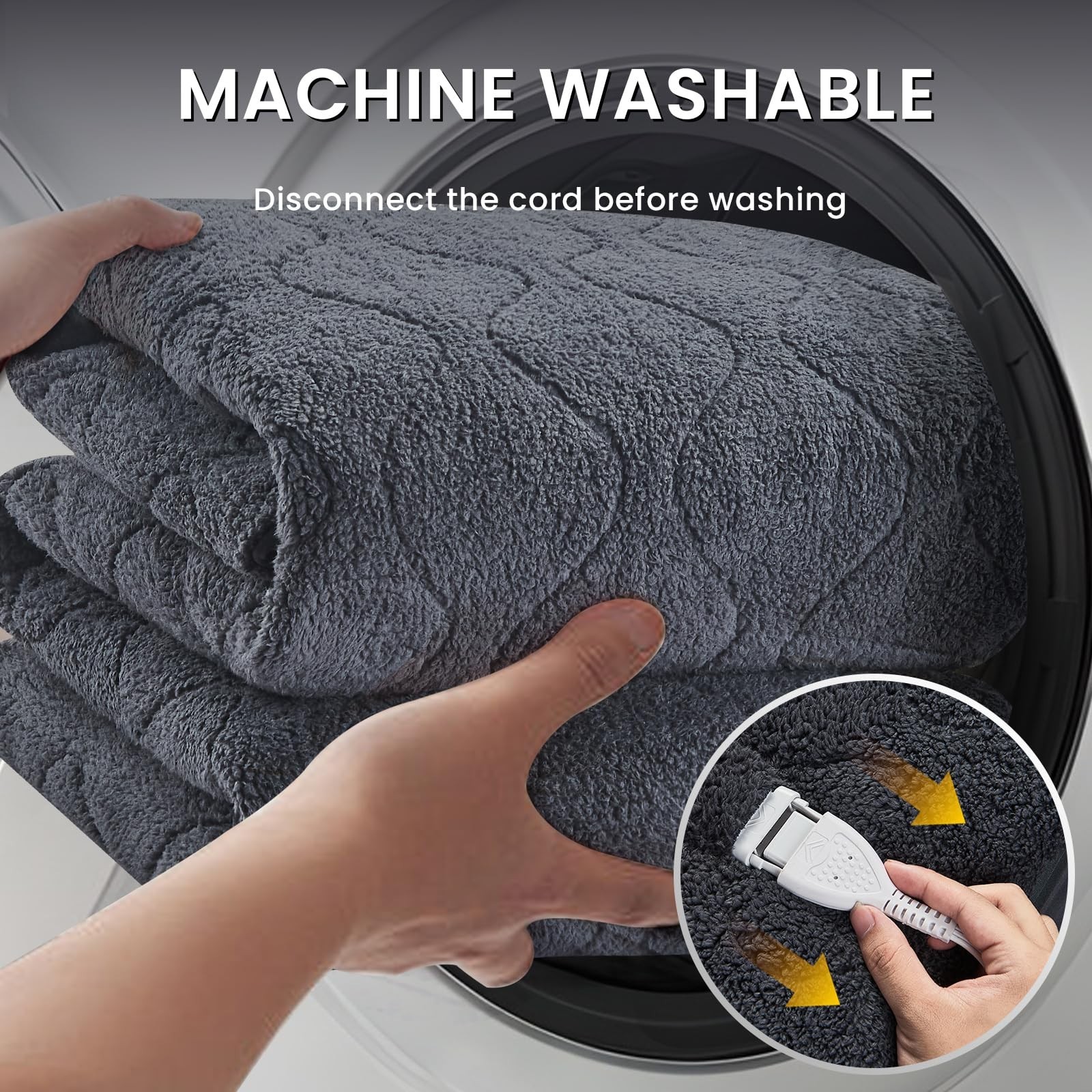 Queen Size Heated Mattress Pad Sherpa Electric Mattress Pads Electric Bed War...