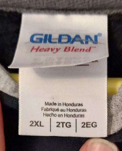 Gilden Heavy Blend Black Caterpillar Sweatshirt Long Sleeve 2XLarge - Picture 9 of 10