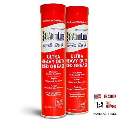 Ultra Heavy Duty Red Grease of 14 Oz. Tubes| Waterproof & High Temp 2-Pack