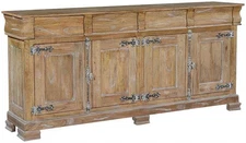 Louis Philippe Style Sideboard in Rustic Wood Finish