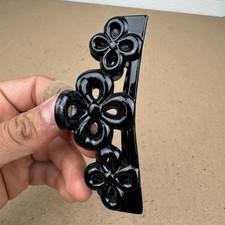 Women's Black Floral Hair Claw Clip Large Cutout Flower Jaw Clamp Fastener