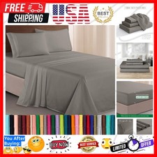 Luxurious 1500 Hotel Quality Microfiber Three Line Embroidered Softest 4-Pie...