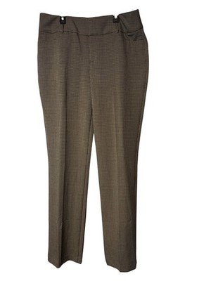 Apt. 9 Tummy Control Pants Women 12 L Plaid Magic Waistband Office Career