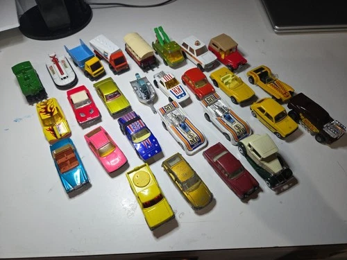 Vintage Matchbox Lesney 27 Car Lot from the 1970s Junkyard Restore Have Flaws