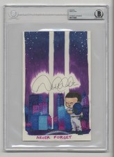 Derek Jeter Yankees 9-11 WTC GPK Original Art Sketch Card Signed Auto 1/1 BAS