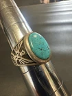 Vintage Signed Sterling Silver Turquoise Thunderbird Ring Sz 11.5 No Reserve