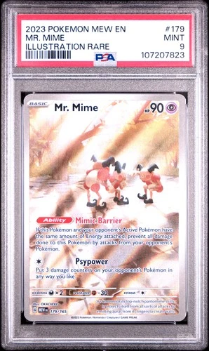 2023 POKEMON MEW EN-151 ILLUSTRATION RARE #179 MR. MIME PSA 9