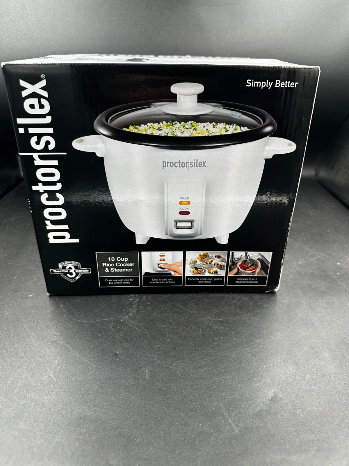 Proctor Silex 37533G White 10 cup Rice Cooker and Steamer