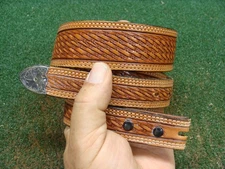 Vogt Men’s Ranger Belt Basket Weave Top Grain Leather brown Size 36 - NO BUCKLE