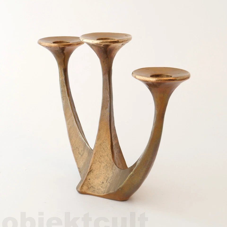 Harjes 3 seater candlestick solid bronze 2694-2 the large(!) Candlestick 2.3kg - Image 3 of 4