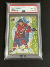 2021 UPPER DECK ICE GREEN #122 COLE CAUFIELD ROOKIE RC PSA 10