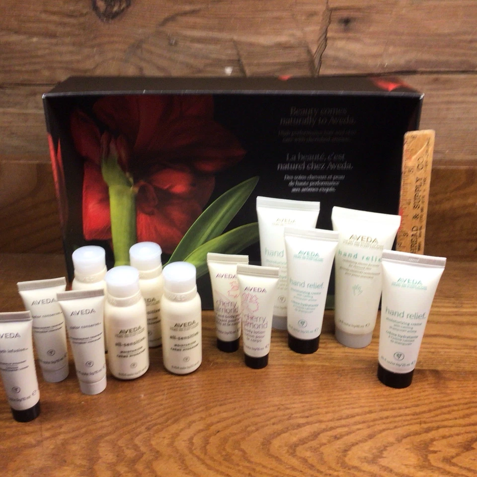 Aveda Make-up Bag With Hand & Body Lotions, Made In USA, Lot Of 13 Items - Image 2 of 4