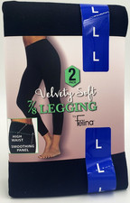 FELINA VELVETY SOFT 7/8 LEGGING 2-PACK HIGH WAIST SMOOTHING PANEL 4-WAY STRECH