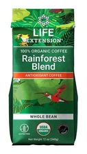 Life Extension Rainforest Blend Whole Bean Coffee, 12 Ounces