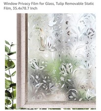 Hoonng Window Privacy Film for Glass, Tulip Removable Static Film, 35.4x78.7