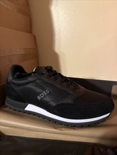 BOSS Men  s Shoes Parkour Runn Sneakers Black Sz: 9 NWB