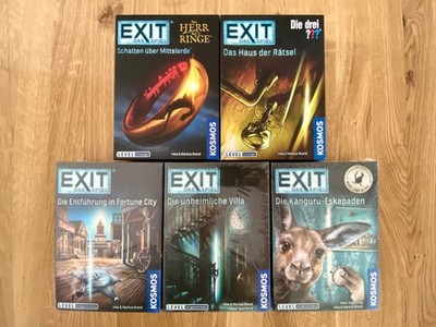 5 Exit Spiele - 3 neu/ 2neuwertig - Die Drei ???/ Herr der Ringe/ Känguru...