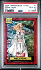 2024 TOPPS CHROME MARVEL EMMA FROST RED WAVE REFRACTOR - PSA 10 - X-MEN