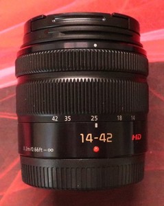 Panasonic Lumix G Vario 14-42mm II f/3.5-5.6 Mega O.I.S. w/Lens Hood & UV Filter