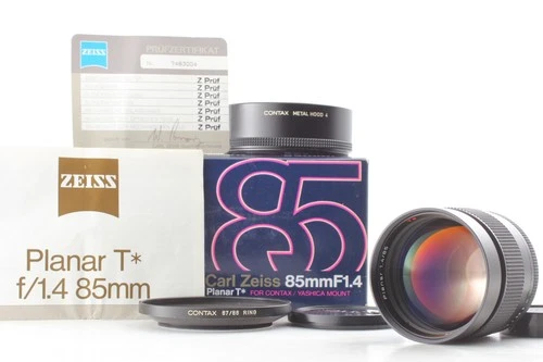MMJ [Top MINT in BOX Hood] Contax Carl Zeiss Planar 85mm f/1.4 T* Lens CY JAPAN