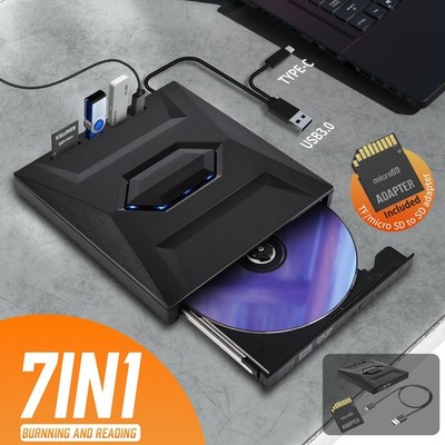 USB 3.0 Externes DVD CD Laufwerk Brenner Player Type C für Laptop PC Notebook