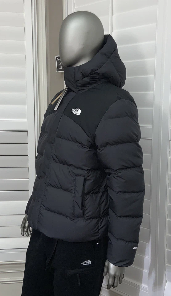 The North Face Men Baltic Hoodie Insulated 600-Down Puffer Jacket Grey Black NWT - Image 3 of 4