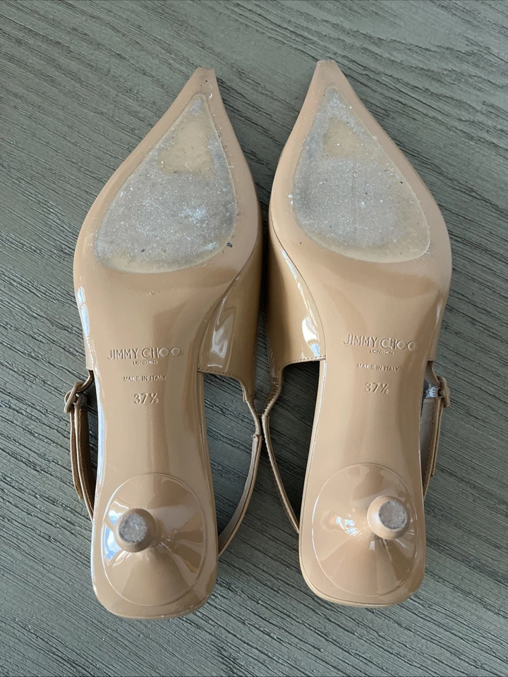 Jimmy Choo Beige Tacón Alto Talla 7-1/2 (IT 37-1/2) Excelente Estado, Usado 3x Foto 3 de 4
