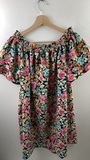 Multicoloured Floral Off The Shoulder Summer Dress Size 14