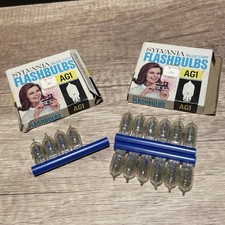 Vintage Sylvania AG1 CLEAR Blue Dot Flashbulbs NEW 16 Bulbs Made in USA
