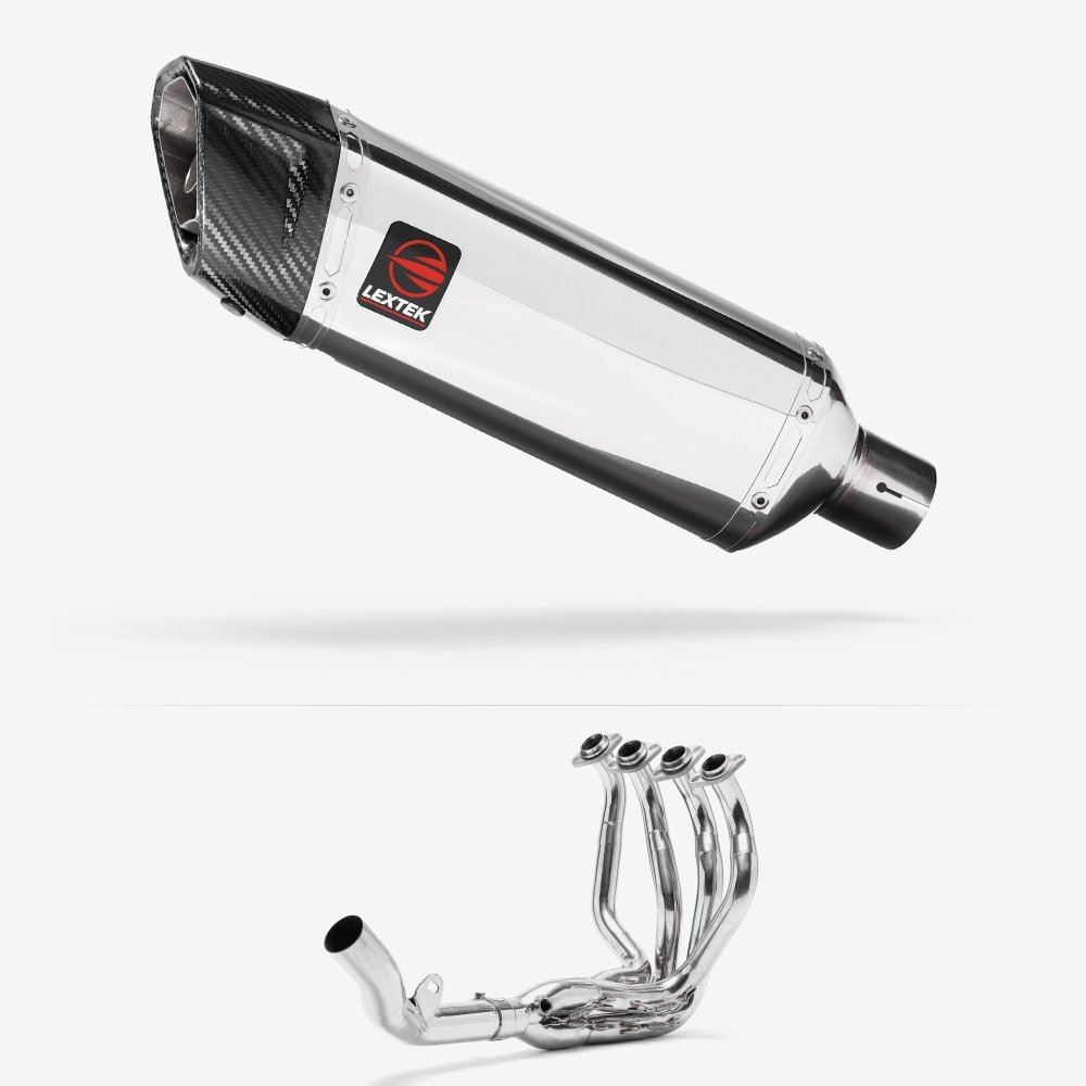 Lextek SP4 Polished Stainless Steel Exhaust System for Kawasaki Z800 (13-16)
