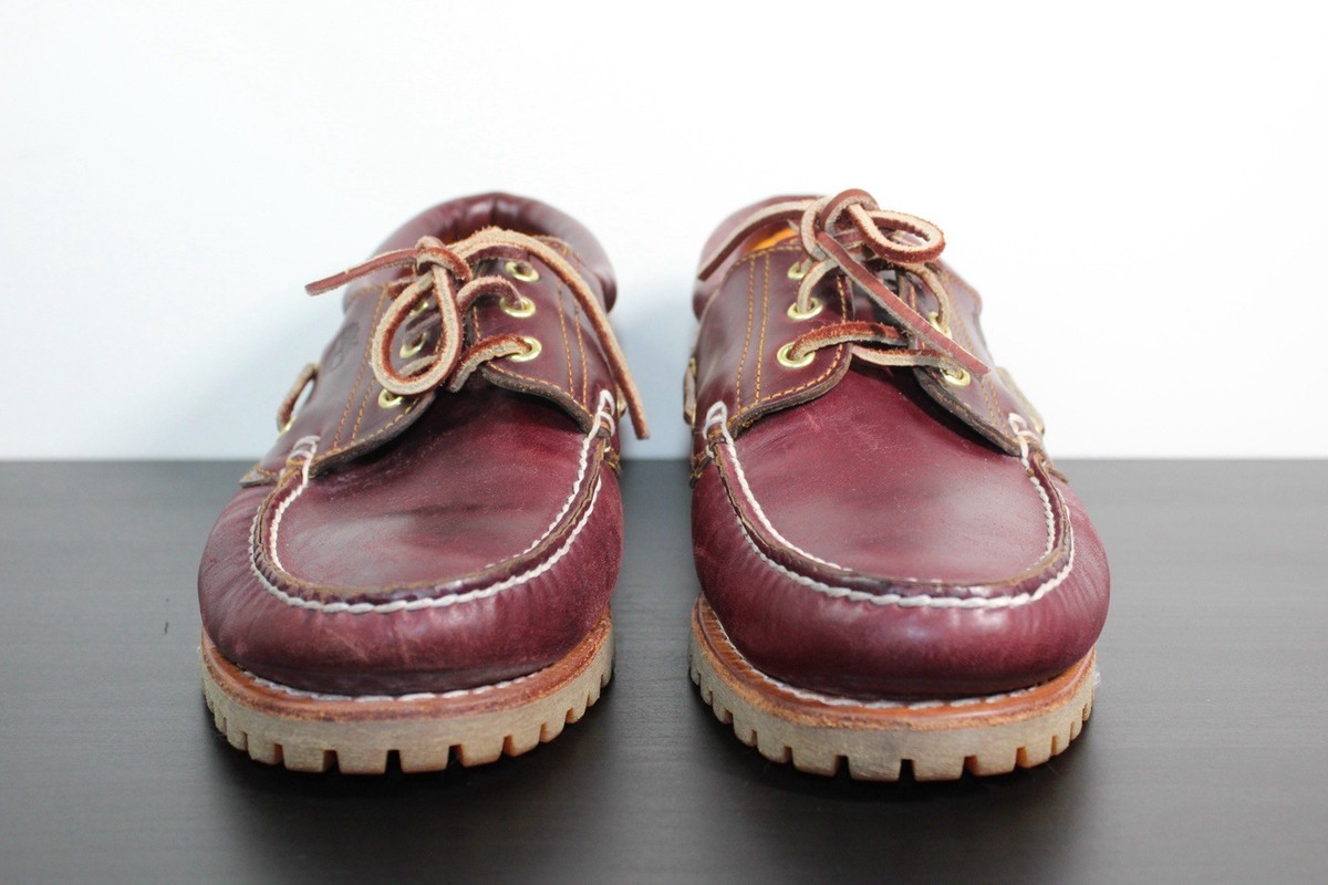 【美品】Timberland 3Eye Classic Lug 50009 Timberland® Authentic 3-Eye Lug Handsewn Boat Shoes 50009 Burgundy