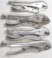 4pc Lot Petersen DeWitt, Proto, Westcraft Vise Grip 10" & 7" Adjustable Pliers 