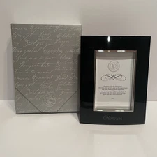 Things Remembered Black & Stainless Steel Photo Frame 4x6 Engraved Memories New