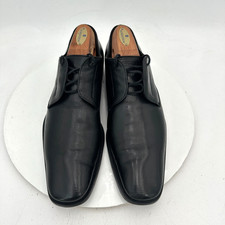 Gucci Men Size UK 8D US 8.5 Black Leather Plain Toe Derby Dress Shoes