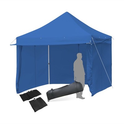 Patiojoy 5 Height Adjust Folding Tent 10x10ft Pop up Gazebow/ Awning Blue