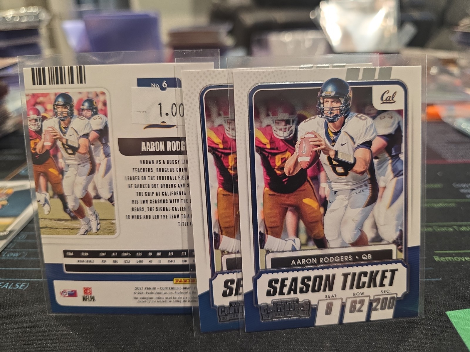 2021 Panini Contenders Draft Picks #6 Aaron Rodgers CALIFORNIA Lot Of 3