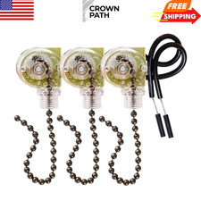 3 Pack Ceiling Fan Pull Chain Switch Zing Ear ZE 109 Two Wire Light Switch