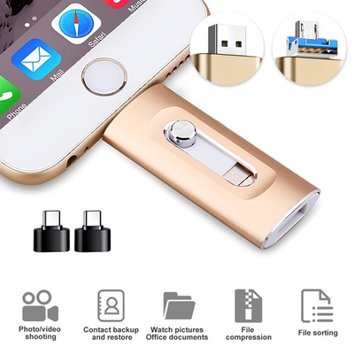 #ad 4in1 Flash Drive High Speed USB Memory Storage Photo Stick for iPhone Androind $11.69