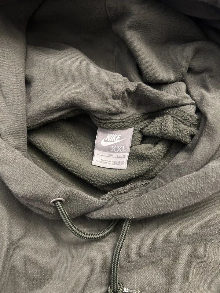 винтажный nike толстовка с капюшоном sz XXL оливковый тональный зеленый swoosh редкоземельный тон винтажный Y2K - Изображение 3 из 4