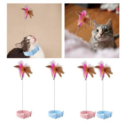 Katze Feder Teaser Silikon Halstuch Training freihändig interaktives Spielzeug IQ