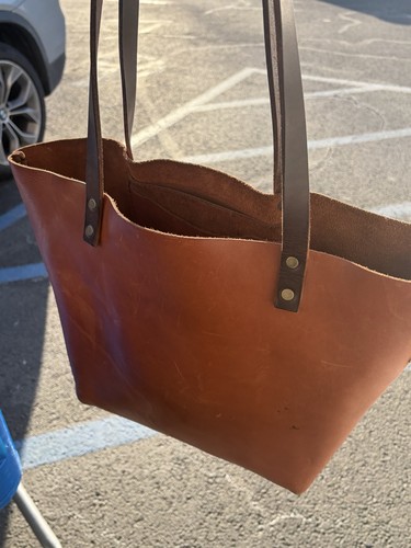 Portland Leather Goods Handmade Brown Leather Handbag Rare