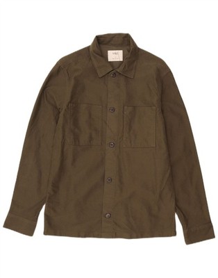 Marks & Spencer Herren Overshirt Hemd Small Khaki Baumwolle AM11