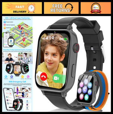4G Kids Smart Watch Phone with GPS, Video Call, SOS, Games, Touch Screen - Gifts