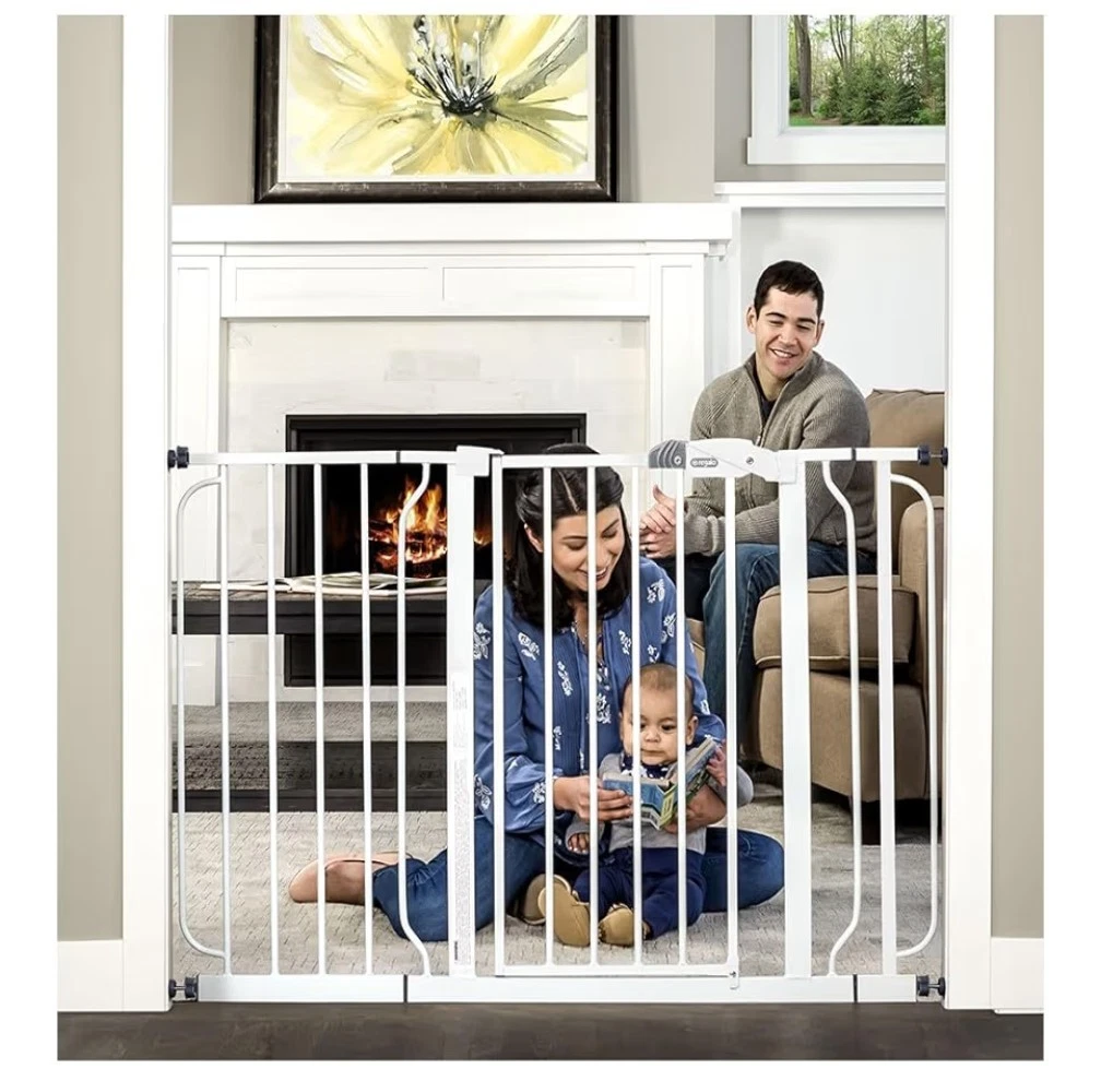 Baby Gate With Door For Doorways Stairs Pressure Mounted Safety 29"- 49"W 30"H