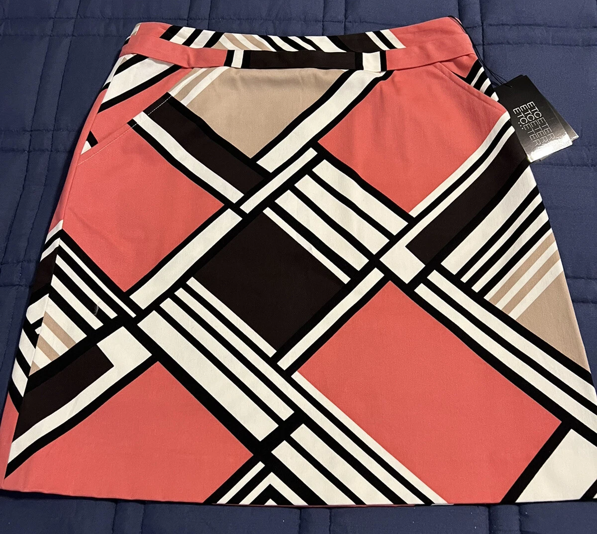 Etcetera Skirt Sz 4 A-line Multicolored Above Knee Retro Anime College Student