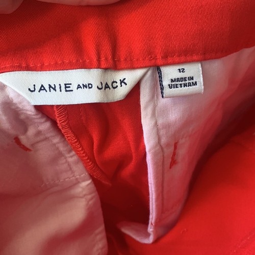 NWOT Janie and Jack kids girls red Buttoned pants size 12 - Picture 5 of 12