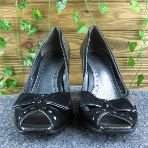 Franco Sarto Women Peep Toe Heel Shoes Size 10 Medium Silver Leather - Imagen 2 de 9